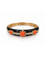Bracelete Enamel Três Pedras Coral