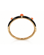 Bracelete Enamel Três Pedras Coral