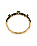 Bracelete Enamel Três Pedras Esmeralda