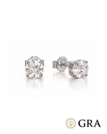 Brinco Solitário Moissanite Caixa 6.5mm