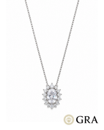 Colar Pingente Oval Moissanite 6x8mm