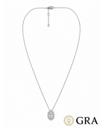 Colar Pingente Oval Moissanite 6x8mm