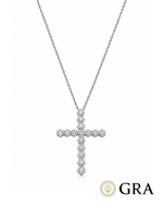 Colar Cruz Moissanite 1mm 45cm