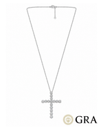 Colar Cruz Moissanite 1mm 45cm