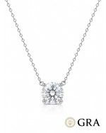 Colar Ponto de Luz Moissanite 8mm - Prata 925