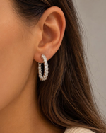 Brinco Argola Moissanites 3mm