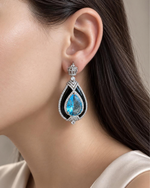 Brinco Crown Gota Azul