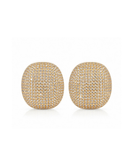 Brinco Botão Cravejado Ouro 18k
