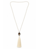 Colar Cristais Tassel Branco