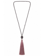 Colar Cristais Tassel Rosa