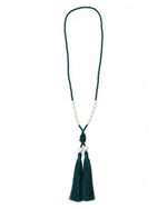 Colar Cristais Tassel Verde