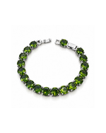 Pulseira Riviera Zircônias Verdes