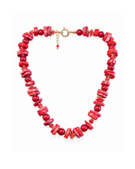 Colar Curto Coral e Jade