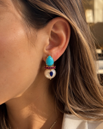 Brinco Neck Turquesa e Pérola