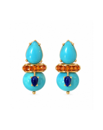 Brinco Neck Turquesa com Laranja