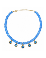 Colar 5 Cristais Azul