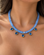 Colar 5 Cristais Azul