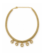 Colar 5 Cristais Dourado