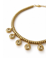 Colar 5 Cristais Dourado