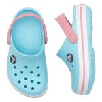 Sandália Infantil Crocs Azul Claro e Rosa Original I  22 ao 28