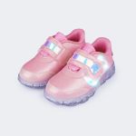 Tênis de LED Pampili Liz Luz Holográfico Rosa
