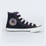 Tênis Infantil Converse Cano alto Preto Orquídea