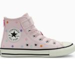 Tênis Infantil Converse Cano alto Rosa Bolinhas