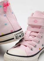 Tênis Infantil Converse Cano alto Rosa Bolinhas