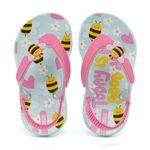 Chinelo Infantil Klin Acqua Print Azul e Rosa Abelhinha
