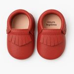 Sapatinho Recém-Nascido Mimomox Moccs Folk - Vermelho