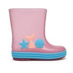 Galocha Bota Infantil Laranjeiras Kids Sereia Rosa Gliter
