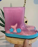 Galocha Bota Infantil Laranjeiras Kids Sereia Rosa Gliter