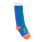 Meia Infantil Laranjeiras Dino Azul e Verde 3/4