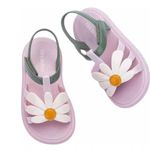 Sandália Mini Melissa Hip Bloomy Rosinha e Verde