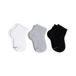 Kit 3 Meias Lupo Cano Médio Bebê Cinza/Preto/branca