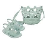 Sandália Mini Melissa Lumin Verde Metalizado