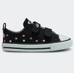 Tênis Infantil Converse Cano baixo Preto Bolinhas