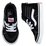 Tênis Infantil Vans SK8 HI ZIP Preto Cano Alto (18 ao 25)