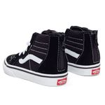 Tênis Infantil Vans SK8 HI ZIP Preto Cano Alto (18 ao 25)