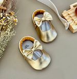 Sapatinho Recém-Nascido Mimomox Moccs Bailarina - Dourado