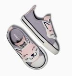 Tênis Infantil Converse All Star Stip Lilás Gatinho