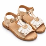 Sandália Infantil Laranjeiras Dourada Flor 24 a 35