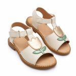 Sandália Infantil Laranjeiras Off White Flor 28 a 35