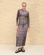 DRESS TULE MARROM