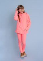 Moletom Capuz Infantil Coral Fluor
