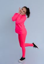 Moletom Capuz Infantil Rosa Fluor