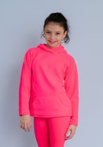 Moletom Capuz Infantil Rosa Fluor