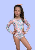 Maio Infantil Manga Longa Folhas