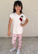 Legging Infantil Estampa Cerejinha