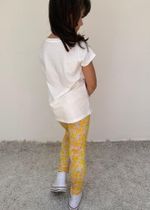 Legging Infantil Estampa Flor Amarela